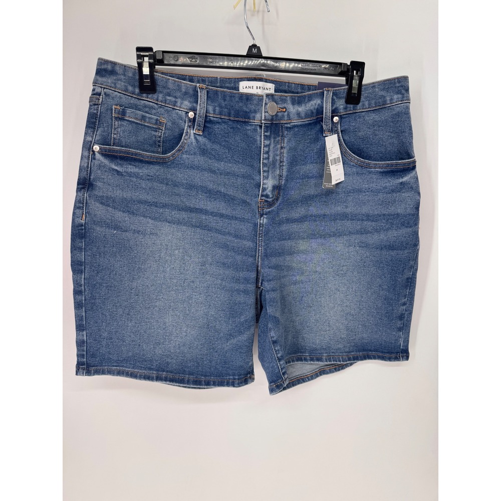 Lane Bryant Shorts Women 20 Blue NWT Genius Bermuda Mid-Rise Stretch Denim